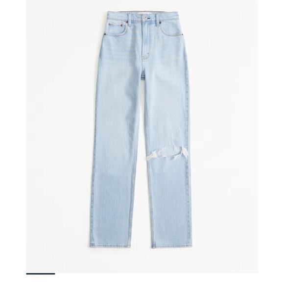 Abercrombie & Fitch Jeans 29 / 8 Womens 90s Straight Ultra High Rise Destroyed - Picture 2 of 14